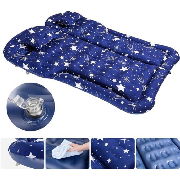 Air Mattress Camping Bed Cushion Pillow, Inflatable, Car Portable Bed Back Seat - Picture 3 of 6